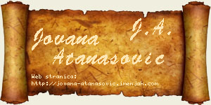 Jovana Atanasović vizit kartica